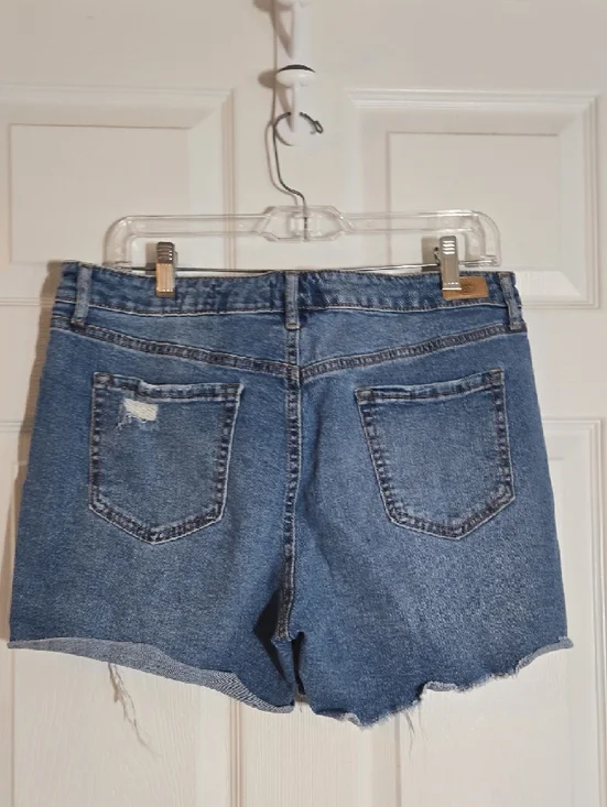 Sofia by sofia vergara Distressed High-Rise Denim Shorts - Blue Size 12 - Picture 6 of 10